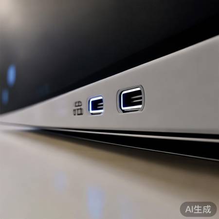 海信电视侧背有USB口，标志明