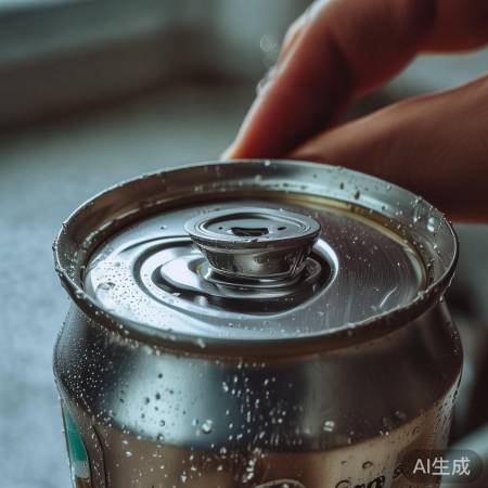“易拉罐饮料,喝完盖紧!”