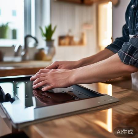 安装灶具，轻拿轻放