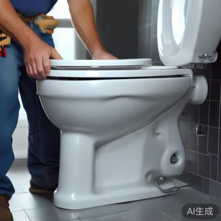 马桶组装:底座、座圈、盖对接
