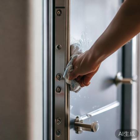 定期清洁防盗门,防止变形。
