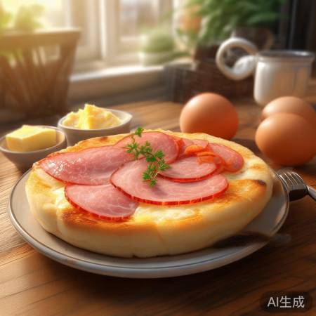 火腿蛋饼,简单美味早餐