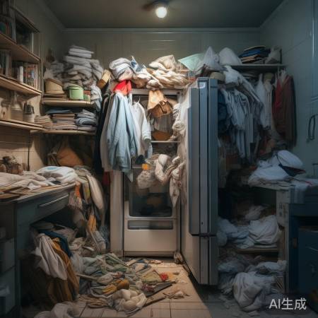 梦冰箱塞满衣,储物过多压身心