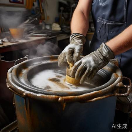 “油盒清洗,热水浸泡,轻柔搓洗
