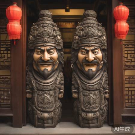门神眼朝内,守护家门