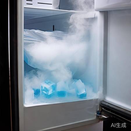 “热水袋蒸化冰箱冰块”