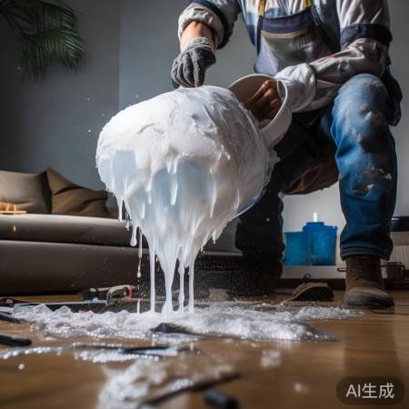 家中漏水惊险！维修人员竟然灌了50多斤胶水？
