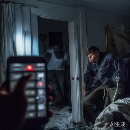 男子持刀闯入,报警求救