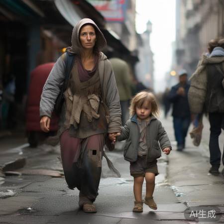 母子街头衣衫不整引关注